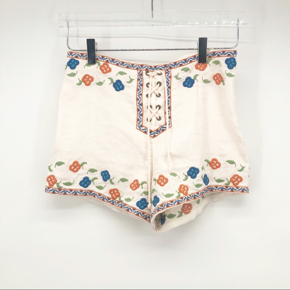 FREE PEOPLE embroidered shorts